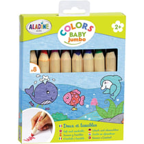 Gros crayons de couleur - Coloriage - Enfant dès 2 ans - 8 couleurs - Aladine