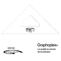 Graphoplex - Equerre 45° 3 bords droits 13 cm