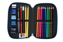 Plumier 2 compartiments avec contenu série The Fun, bleu