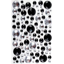MégaCréa DIY - Stickers strass rond noir cristal 0,5 à 2 cm 106 pièces