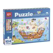 Puzzle d'observation Où sont les Objets dans le Bateau Pirate