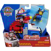 Coffret pat patrouille fire rescue : camion de police + chase - véhicule - figurine chien - paw patrol - spin master