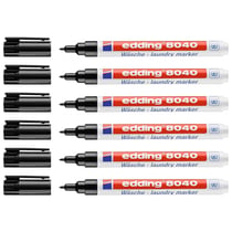 Lot de 6 marqueurs tissu permanent pointe fine 1 mm - EDDING - Noir