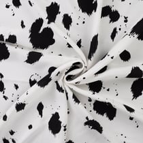 Tissu Viscose imprimé Taches noires éclatées sur fond Blanc
