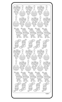 Planche de stickers peel off doré motifs Noël