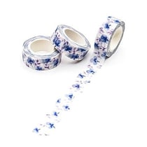 Washi masking Tape ruban adhésif scrapbooking décoration 1,5 x 9 m FLEUR BLEUE
