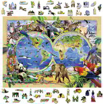 Wooden City Puzzle: ANIMAL KINGDOM MAP 1010/100, en bois, 14+