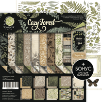 10 Papiers scrapbooking 30 x 30 cm album faire part carte Scrapmir COZY FOREST