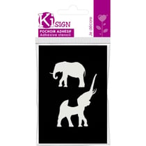 Ki-Sign - Pochoir adhésif Éléphants 7x10 cm