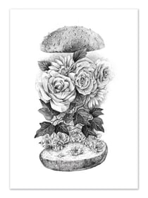 Affiche 30 x 40 cm - Flower burger - Mike Koubou