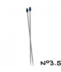 Aiguilles à tricoter - 30 cm - aluminium - n°2 a n°5 - Distrifil 3.5 Gris