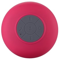 Mini Enceinte Bluetooth Ronde Kit Mains Libres Avec Ventouse Waterproof Rose YONIS