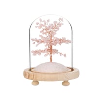 Arbre du Bonheur sous cloche Quartz Rose - Omsaé