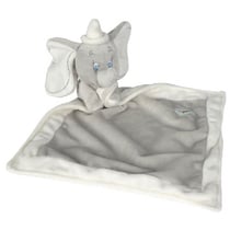 Doudou plat gris : dumbo l'éléphant - peluche disney - bébé - naissance - nicotoy