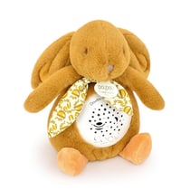 Veilleuse musicale Lapin jaune moutarde - Doudou et Compagnie