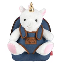 Sac à dos maternelle Animal Peluche 25 CM - Réversible Licorne