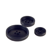 Lot de 3 boutons corozo 4 trous Bleu Marine