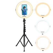 AgfaPhoto Ring Light Realiview ARL11XL Eclairage annulaire LED avec trépied - Lumière pour Téléphone Portable, Photos, Selfies, vidéos, Youtube, Maquillage, TikTok