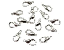 50 Fermoirs Mousquetons metal ARGENTE 12 x 6 mm - creation bijoux perles