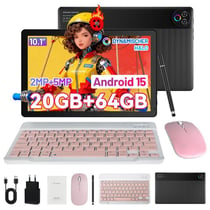 Tablette tactile KOTSREN Android 15 noir 64 Go écran IPS 10,1 pouces