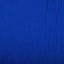 Tissu Double gaze de coton uni Bleu roi - Au mètre