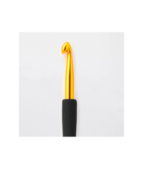 Crochet en aluminium doré avec poignée souple N° 2 à N°6 - Knitpro taille n°5