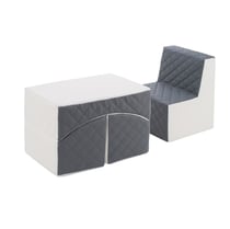 Ensemble de meubles en mousse : chaise et fauteuil blanc gris