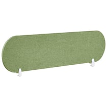 Séparateur de Bureau Vert en PET Acoustique Recouvert de Tissu 160 x 40 cm avec Pinces de Fixation