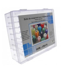 Boîte de rangement CARE & CREATE pour 80 Bobines de fils (30 cm x 26 cm x 9,2 cm) Transparent