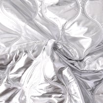 Tissu Doudoune réversible alvéoles Ondine uni Argent envers Gris