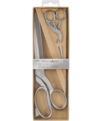 Jeu de ciseaux de tissu (25,cm) et de broderie (11,5cm) - Milward Argent vendu par 50 cm
