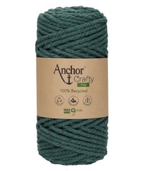 Corde de Coton Recyclé Macramé Anchor Crafty Fine - 250gr - Anchor 111 Vert (Forêt)