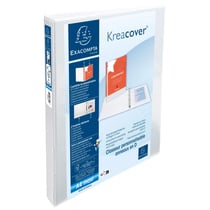 Classeur PP personnalisable Kreacover - 2 anneaux en D 20mm - A4 maxi - Blanc - x 10 - Exacompta