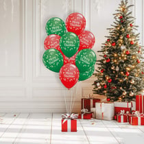 Ballon Ø 23cm - lot de 10 - "Merry Christmas"