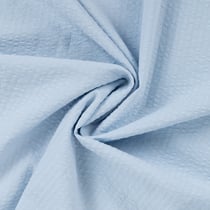 Tissu Seersucker Coton uni Bleu ciel