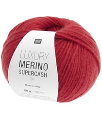 Luxury Merino Supercash DK – Laine mérinos & cachemire d’exception – Rico Design - Pour tricots élégants, doux & intemporels 08 Rouge