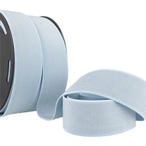 Bobine 20m élastique métal 40mm bleu ciel