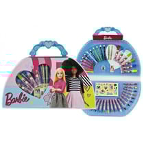 Mallette de coloriage barbie fashion 51 pieces - kit dessin - coffret artistique