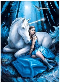 Puzzle la lune bleue 1000 pieces - anne stokes - collection licorne - clementoni - 39462