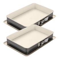 Ensemble de 2 Moules à charnière rectangulaire 38 x 25 cm Dr Oetker Back-Trend