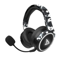 Steelplay Impulse - Casque Gaming - PC/Switch/Mobile (Bluetooth) et Filaire PS4/PS5/Xbox One & Series (Jack 3.5mm) - Micro détachable, Batterie 28h, Léger, Confortable, Commandes intégrées, Camo