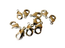 10 Fermoirs mousquetons 10*6mm métal argent  vieilli