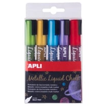 Apli Agipa - Marqueur Craies Couleurs Assorties chalk Métalisée Pointe ronde 5  pièces
