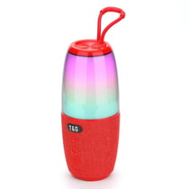 Enceinte Bluetooth Waterproof Portable 5W Haute Puissance Avec Lumière RGB Et Autonomie 10H Rouge YONIS