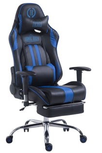 Chaise de bureau Racing Limit avec repose-pieds noir/bleu