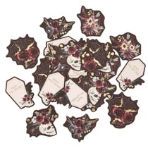 100 CONFETTIS ""HAPPY HALLOWEEN"" WITCHYLAND PAPIER POURPRE. BLOSSOM ET OR DE 3 A 5CM