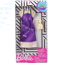 Mattel - ghx37 - barbie - accessoire poupee - robe chien avec petit chien beige - tenue - habit
