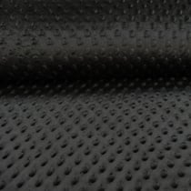 Tissu Doudou Ultra doux Pois Noir
