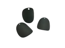 2 Breloques ovales bombées 25*20mm Noir
