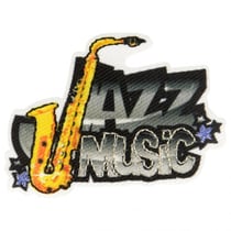 Lot de 3 écussons thermocollants musique jazz 3,5 cm x 5 cm